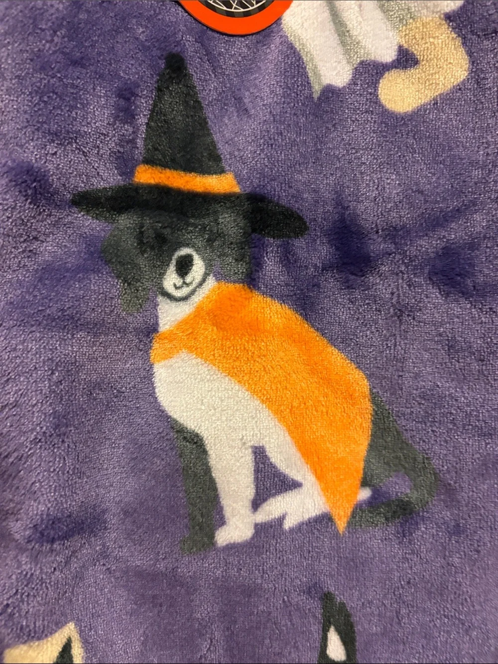 Halloween supersized dog dress up in custom Blanket - Purple Ghost & Pumpkin D